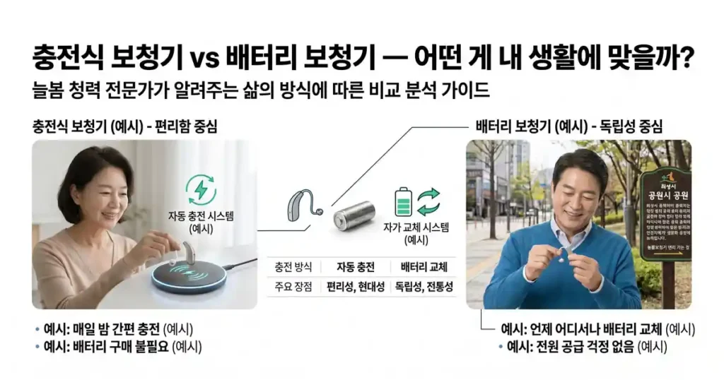 충전식 보청기 vs 배터리 보청기-어떤 게 내 생활에 맞을까