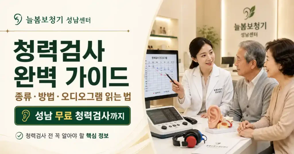 청력검사 완벽 가이드 성남 보청기 추천 전문 늘봄보청기