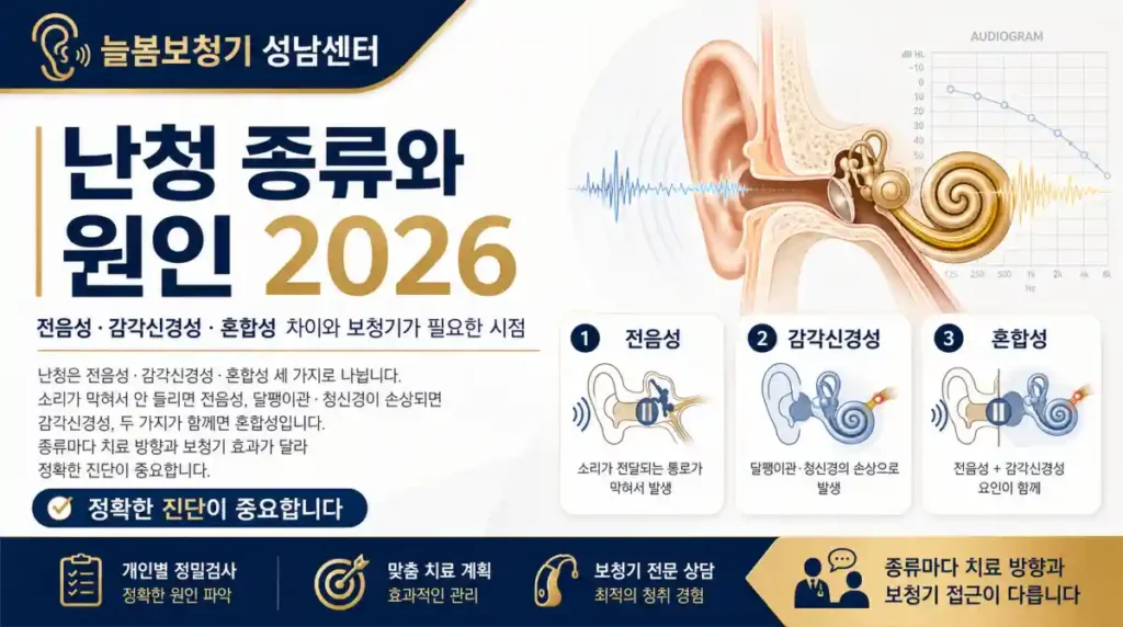 난청종류와 원인 늘봄보청기 성남센터